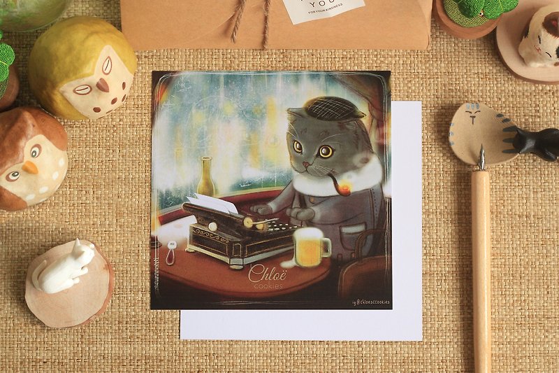 Sherlocks Sesame - Cat Postcard - การ์ด/โปสการ์ด - กระดาษ สีม่วง