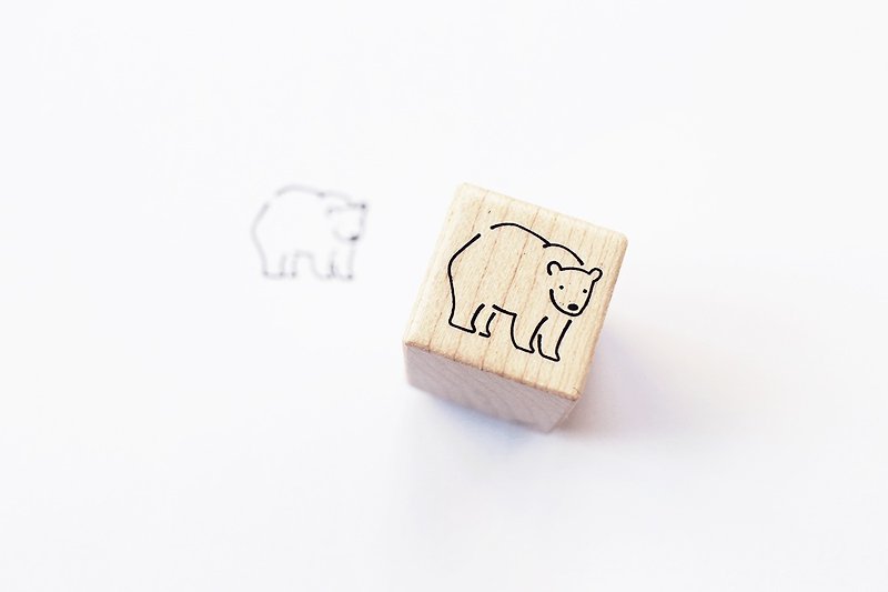 Maotu-Block Stamp (Polar Bear Notes) - Stamps & Stamp Pads - Wood 