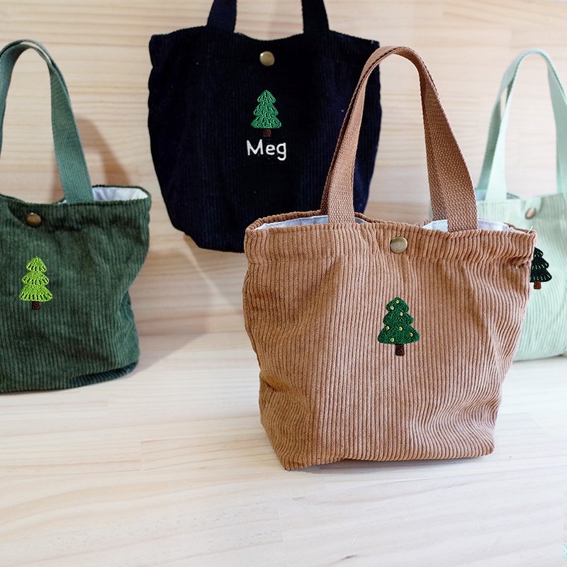 【Q-cute】Small Bag Series-Lunch Bag-Christmas Tree-Add Words/Customization - กระเป๋าถือ - วัสดุอื่นๆ หลากหลายสี