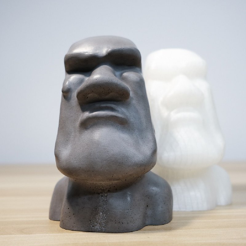 復活節島石像三代-摩艾不哭 Moai 水泥禮品/水族魚缸/園藝造景 - 擺飾/家飾品 - 水泥 灰色