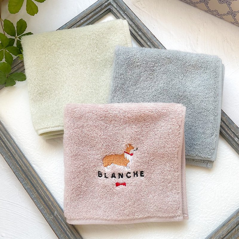 Cotton & Hemp Handkerchiefs & Pocket Squares White - Personalized Welsh Corgi Imabari Towel Handkerchief