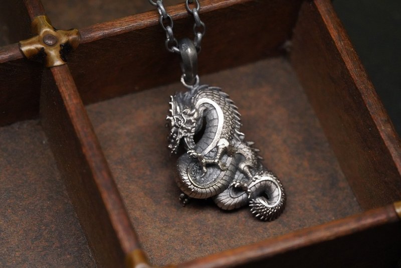 925 Silver Ryu Pendant (Without Chain) - Necklaces - Sterling Silver Silver