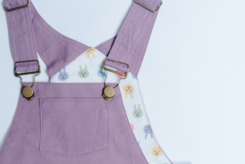 Bag fart strap shorts - lavender rabbit hand made children's wear suspenders children's children's pants - Pants - Cotton & Hemp Blue