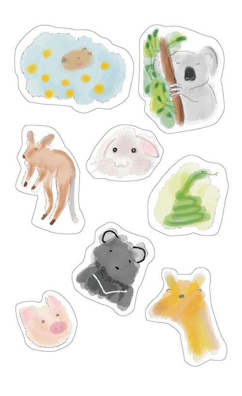 毬果設計 高質感透明防水貼紙-大概動物園 Clear Sticker