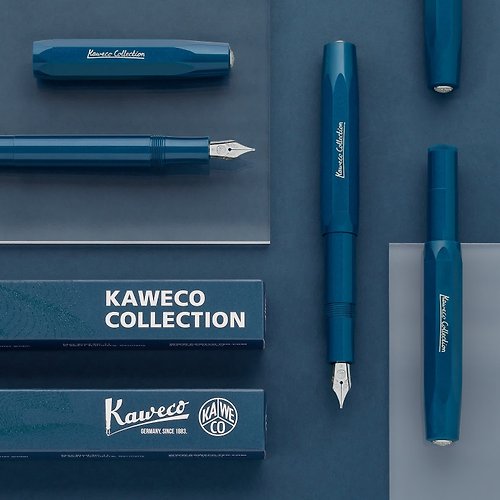 KAWECO 台灣 德國 KAWECO COLLECTION 系列鋼筆 富山冷光藍 F