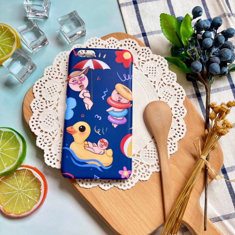 藍色 :: 海灘上的滑稽面孔系列 - 手機殼/手機套 - 塑膠 藍色