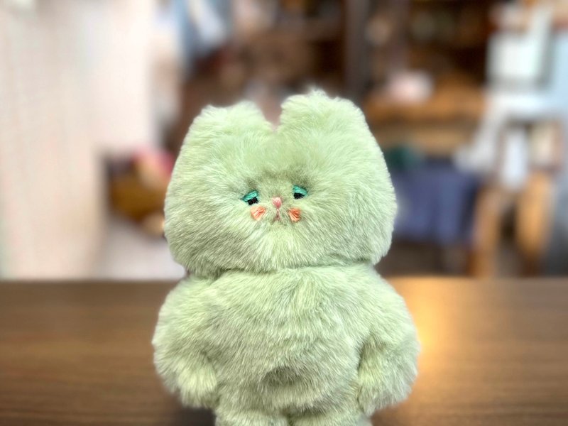 Cat - Fluffy and smooth type - Apple green - Stuffed Dolls & Figurines - Polyester Green