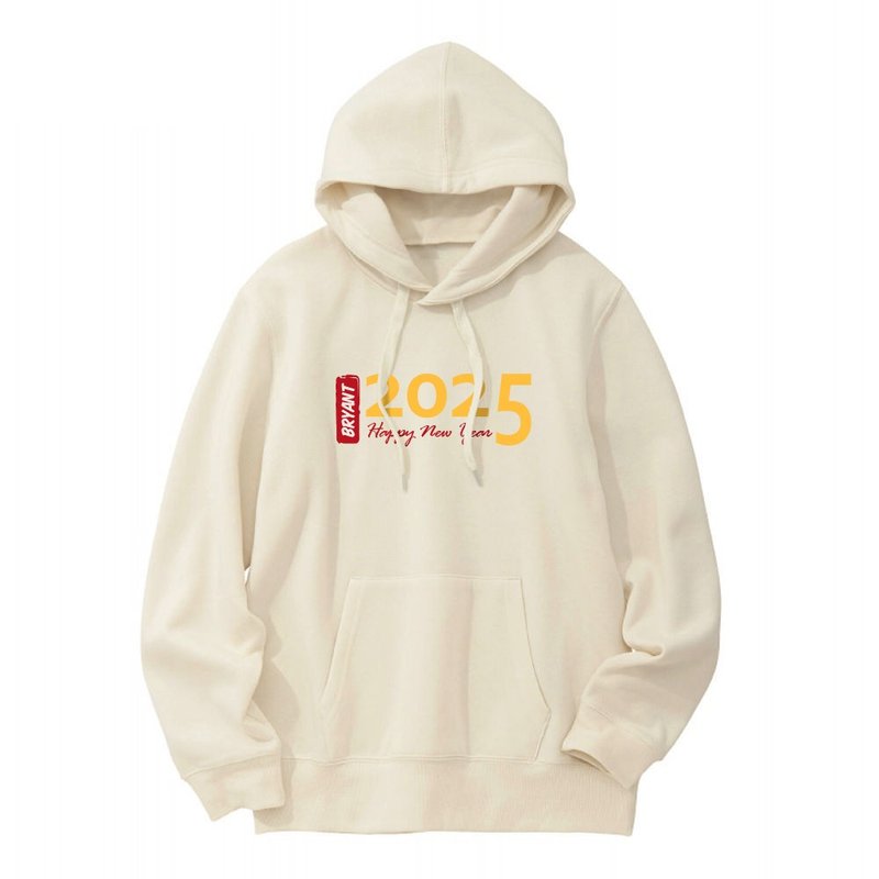 Customized 2025 New Year single-piece couple custom gift sweatshirt round neck hoodie pullover sweatshirt - เสื้อฮู้ด - ผ้าฝ้าย/ผ้าลินิน หลากหลายสี