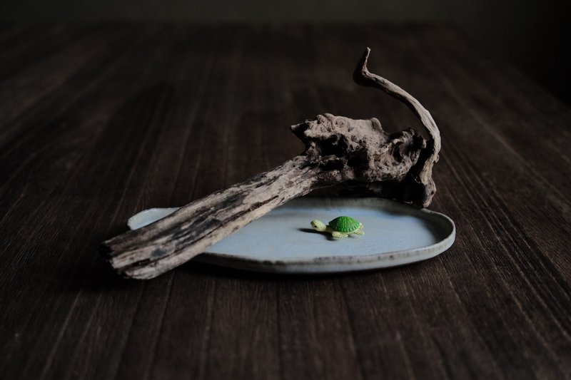 冬季的羊卓雍措・冰湖・長皿1 - 盤子/餐盤/盤架 - 陶 藍色