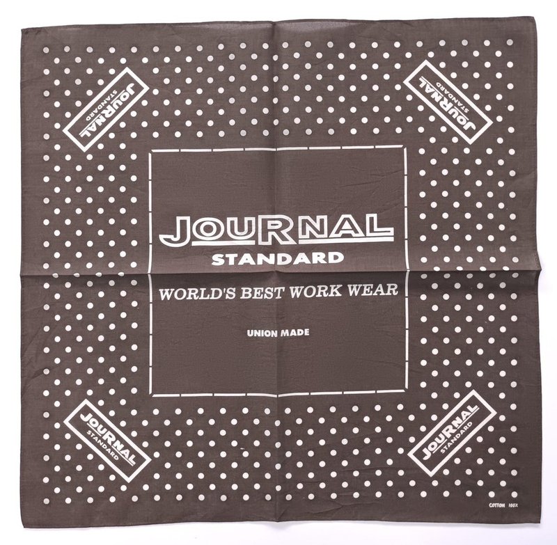 復古圓點印花頭巾，21 x 21 英吋，美國製造，純棉，工裝風格 - 絲巾 - 棉．麻 咖啡色