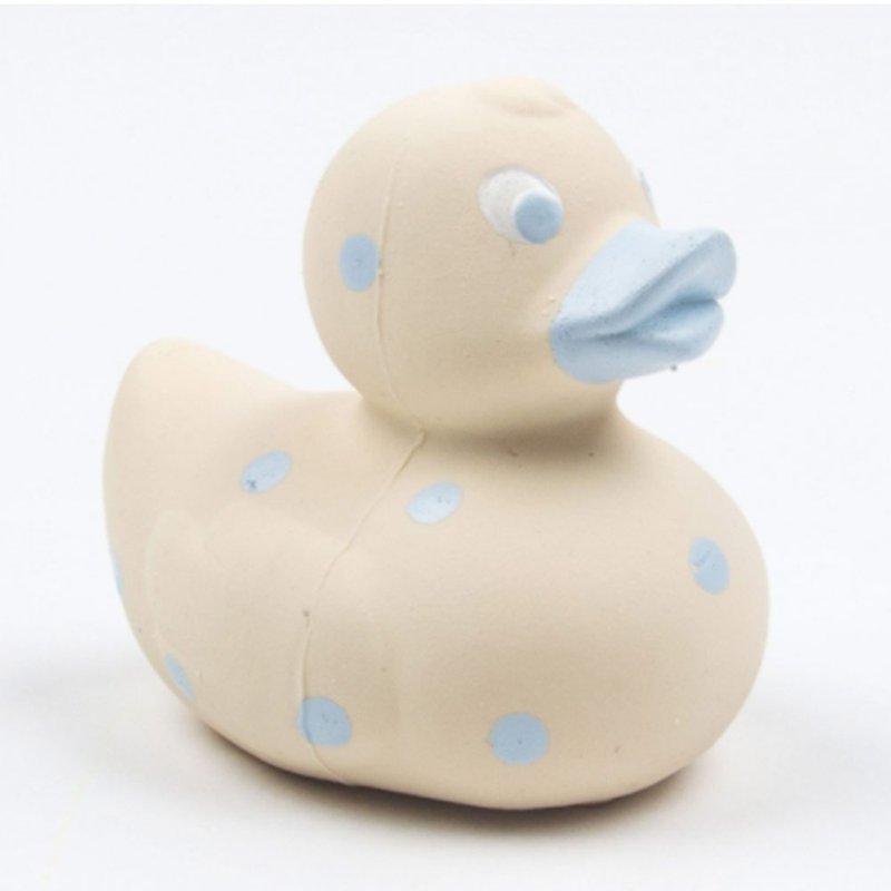 Spain Oli & Carol Dot Dot Mini Duck-Pink Blue Tooth Fixer/Bath Toy - ของเล่นเด็ก - ยาง สีน้ำเงิน