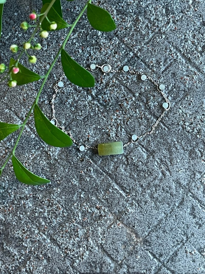 細手鍊 II 緬甸玉茶黃隨形塊X緬玉珠 I 防敏包金保鍊緬甸A貨翡翠 - 手鍊/手環 - 玉石 