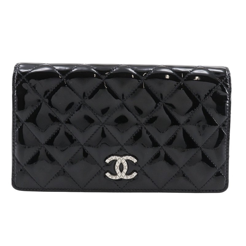 【日本直送】シャネル CHANEL マトラッセ ブリリアント 長財布 二ツ折長財布 A48691 エナメル 黒 レディース【中古】 - 錢包/皮夾/長短夾 - 琺瑯 黑色