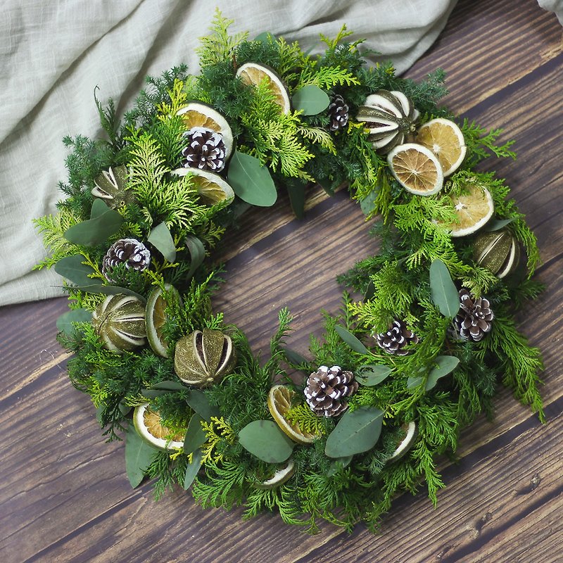 【One person in a group】Christmas limited Christmas wreath with fresh/undry flower/dry flower pendant Taichung - Plants & Floral Arrangement - Plants & Flowers 