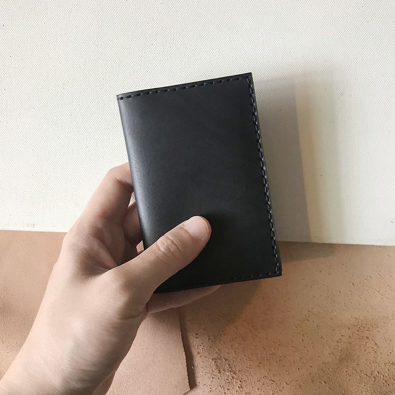 Leather Card Holder_Business Card Holder_Black - Wallets - Genuine Leather 