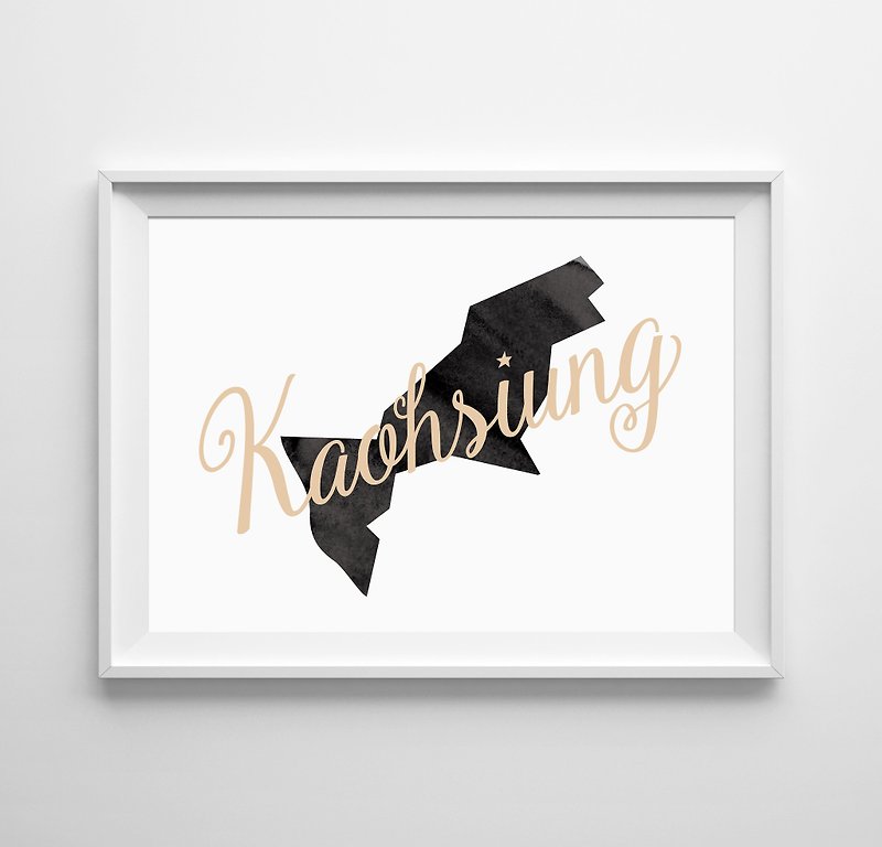 Kaohsiung map art customizable posters - Wall Décor - Paper 
