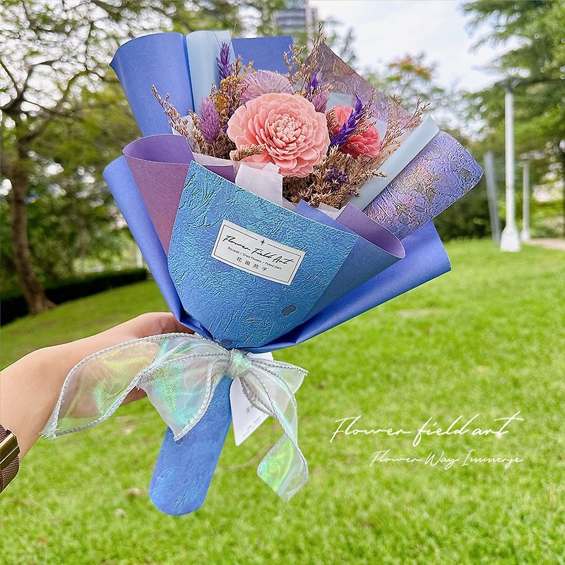 醉紫星河乾燥花束 乾燥花 畢業 情人節 母親節 婚禮 生日 送禮 - 乾燥花/永生花 - 植物．花 藍色