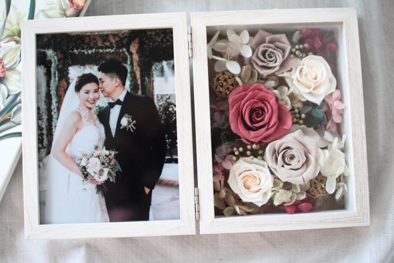 Preserved flower photo frame flower (customizable) - กรอบรูป - พืช/ดอกไม้ สึชมพู