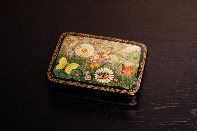 Awakening of Nature lacquer box Summer jewelry box Russian decorative art - 擺飾/家飾品 - 其他材質 
