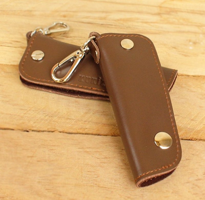 Key Case - Brown - Genuine Cow Leather / Key Case / Key Holder - 鑰匙圈/鎖匙扣 - 真皮 咖啡色