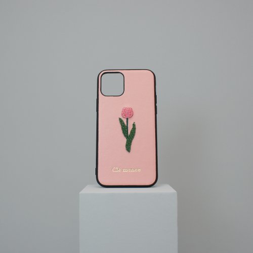 Clémence-Taiwandesign .刺繡/繡珠 鬱金香縫珠手機殼 iphone型號皆可訂製