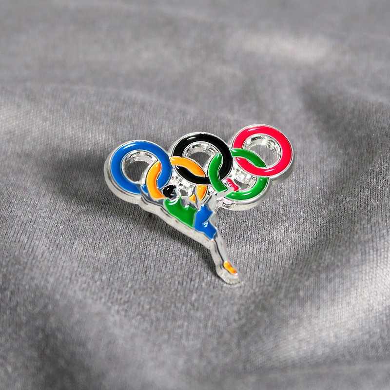 Olympic Climber Guy Enamel Pin – Gift for Climbers – 攀岩針 – 등반 クライミング - Badges & Pins - Other Metals Multicolor
