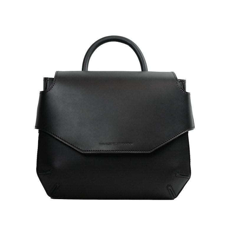 POMOLO shoulder leather bag /Black - 手袋/手提袋 - 真皮 黑色