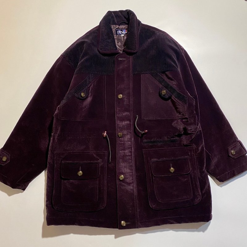 --Liang Guang Shi Vintage--Burgundy Taiwanese Style Overcoat - เสื้อโค้ทผู้ชาย - วัสดุอื่นๆ สีแดง