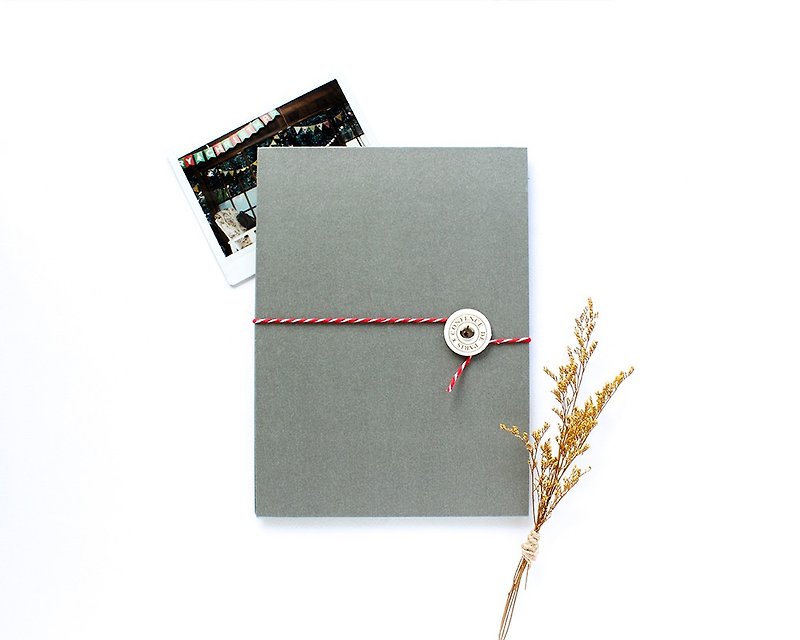 Handmade / pull the page tied with the rope - gray - Photo Albums & Books - Paper Gray