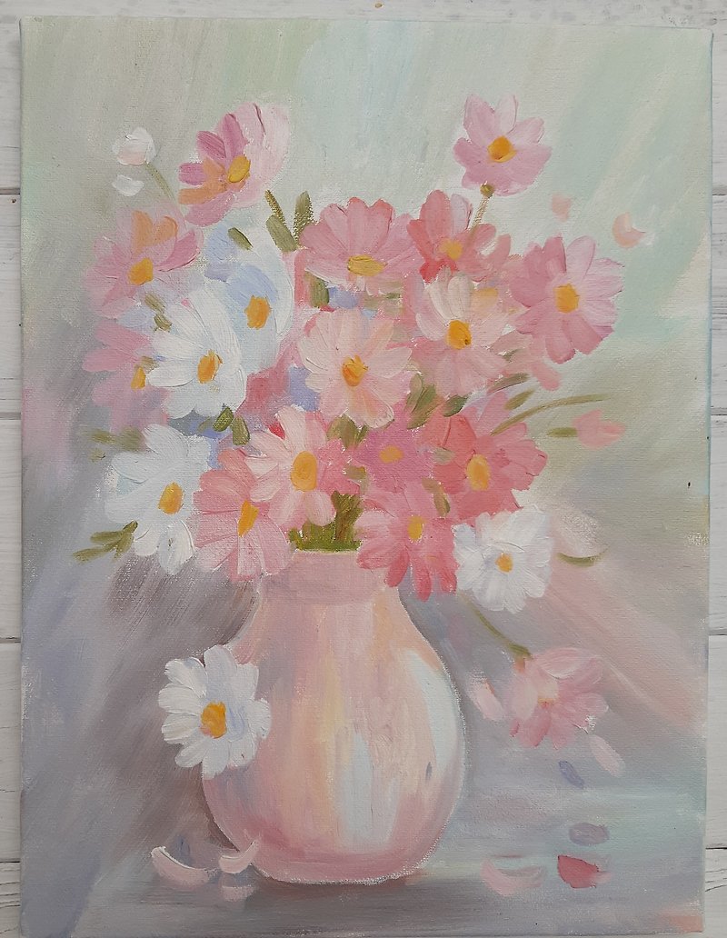 Flowers in a Vase 11,8*15,8 inch 30*40 cm by Andriy Stadnyk Oil Painting Floral - Wall Décor - Other Materials Multicolor