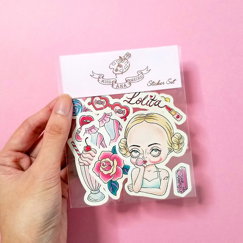 Sticker set -  Lolita girl - Stickers - Paper Multicolor