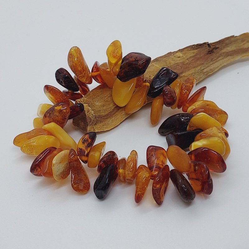 Baltic Sea Wax Amber Amorphous Thumbnail - Gemstone for Lucky, Healthy and Longevity - Bracelets - Semi-Precious Stones 