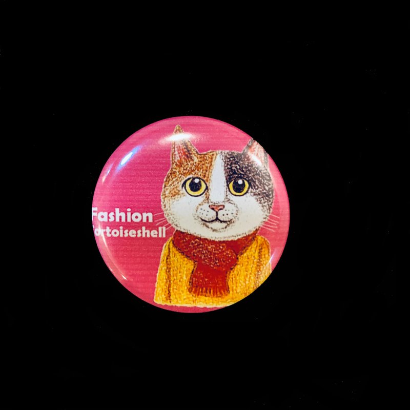 Hand-painted illustration small badge small badge pin | Fashion Cats and Dogs ~ Sanhua Cat - Badges & Pins - Other Metals 