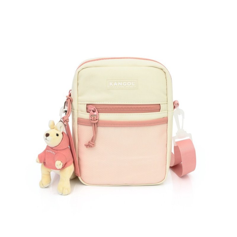 【KANGOL】Kangaroo Toast Bag Small Square Bag Side Backpack Macaron Series - กระเป๋าแมสเซนเจอร์ - ผ้าฝ้าย/ผ้าลินิน 