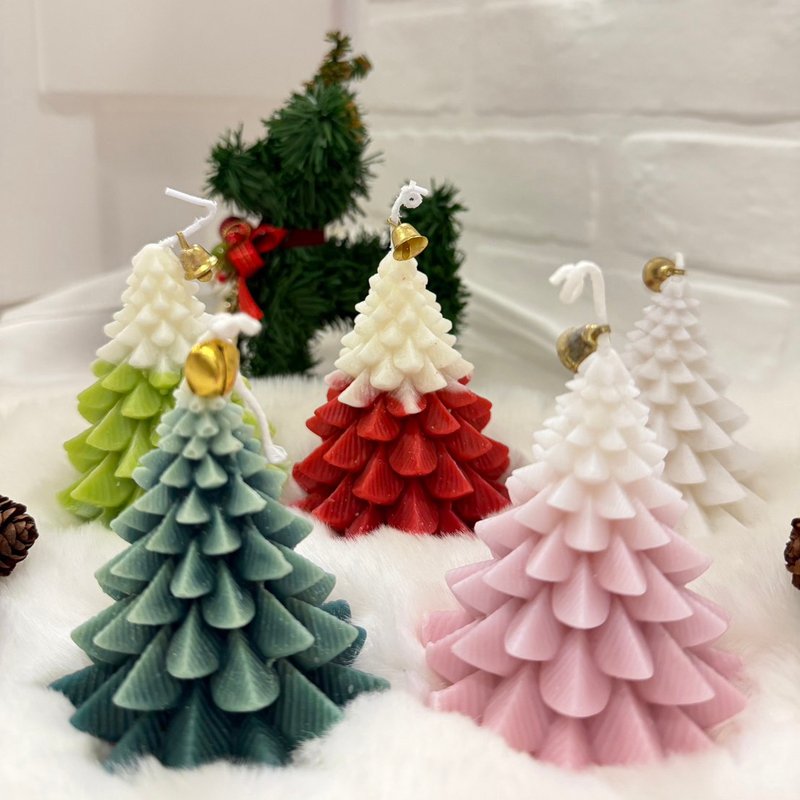 聖誕節立體聖誕樹香氛蠟燭 - 香氛蠟燭/燭台 - 蠟 