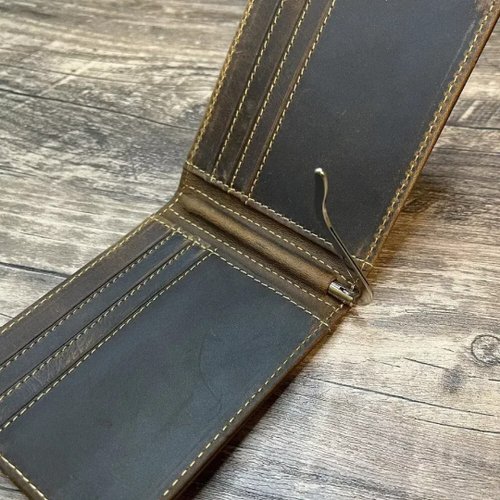 Timeless Leather Timeless Slim Fold 男士 真皮 鈔票包 紙幣夾 復古風 棕色 錢包