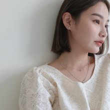 純銀單鑽耳環 設計