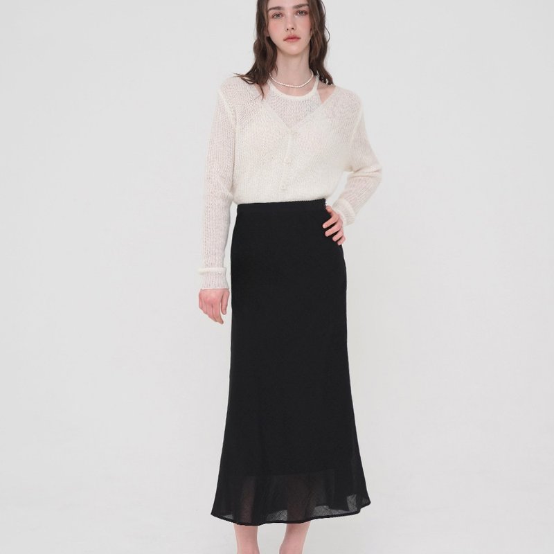 Korea sisterhood, Long Flare Skirt - Black - 裙子/長裙 - 其他材質 黑色