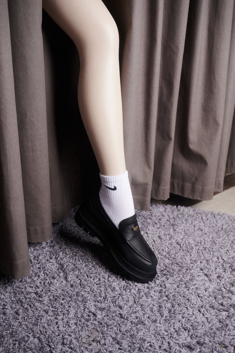VATIC PENNY LOAFER Nappa 納帕荔枝紋樂福鞋 內外增高63mm 樂福 - 男牛津鞋/樂福鞋 - 真皮 黑色