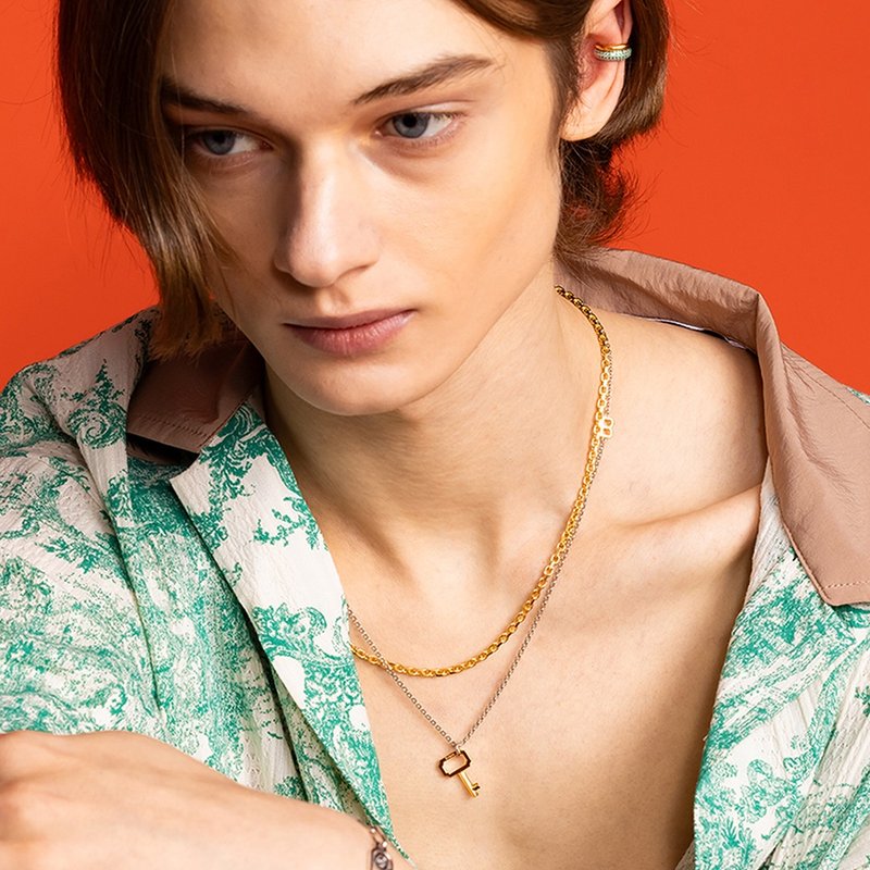 LA LIGNE ANKER CHAIN SOLID NECKLACE - 項鍊 - 純銀 金色