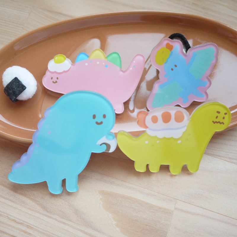 Acrylic pin / dinosaur 4 - Badges & Pins - Acrylic Multicolor