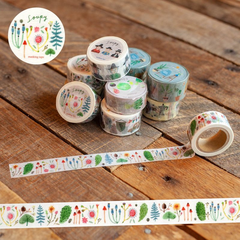 奇幻花園紙膠帶 Magical Garden masking tape - 紙膠帶/和紙/PET - 紙 