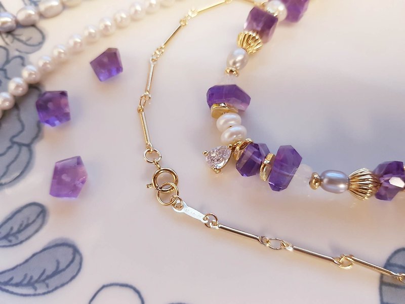 不只是想你項鍊 珠寶等級 紫水晶 項鍊 手鍊 月光石 天然珍珠 14k - 戒指 - 寶石 