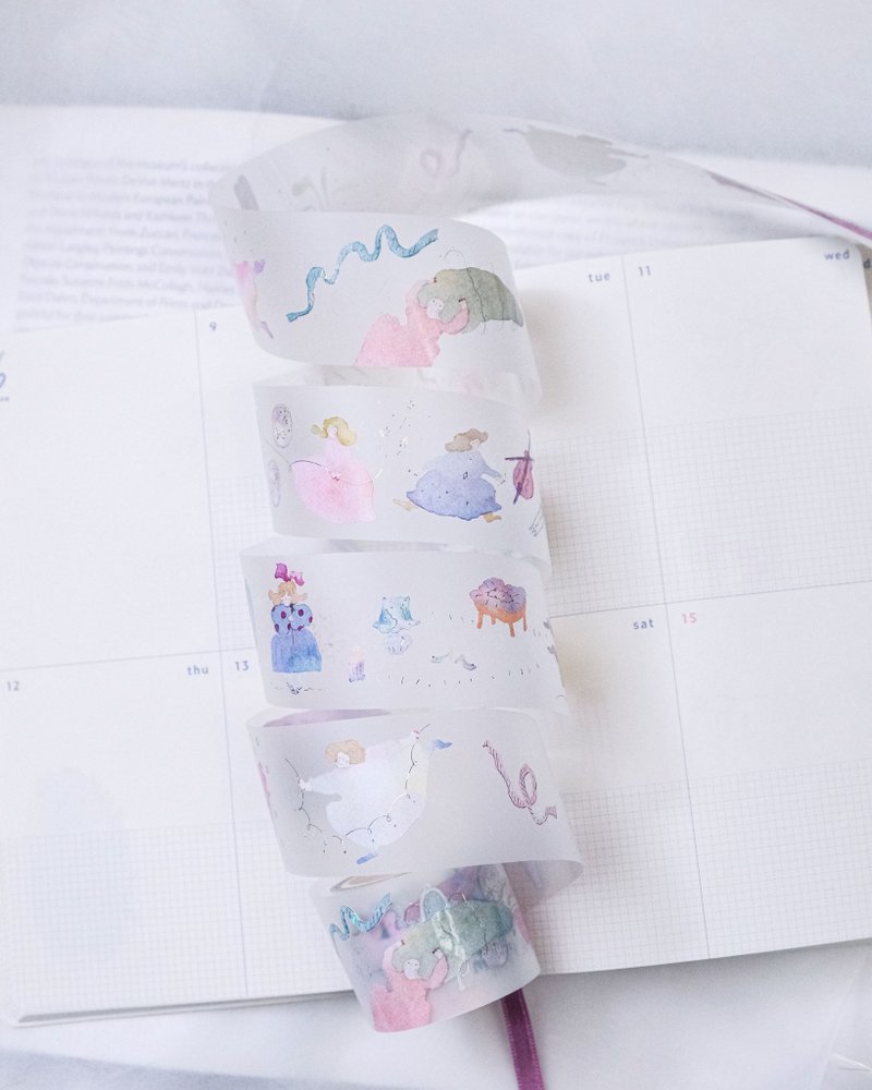 Mò Mò Xiǎng Xiàng - Foil PET Washi Tape | 3.5cm x 5m - สติกเกอร์ - กระดาษ 