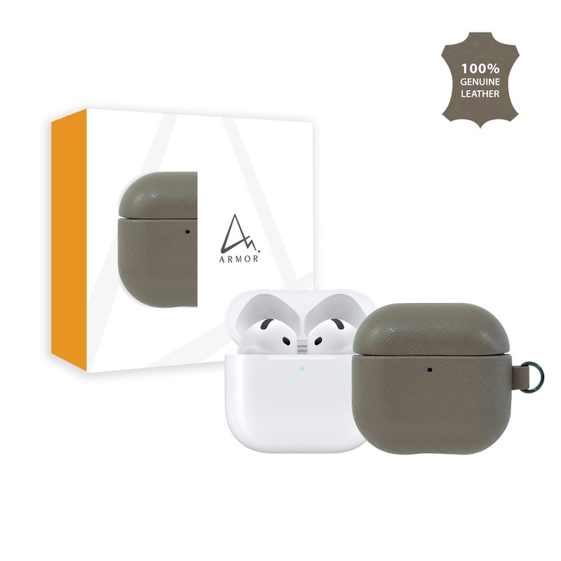 ARMOR Leather Case for AirPods 4,  Pluto Beige - ที่เก็บหูฟัง - หนังแท้ 