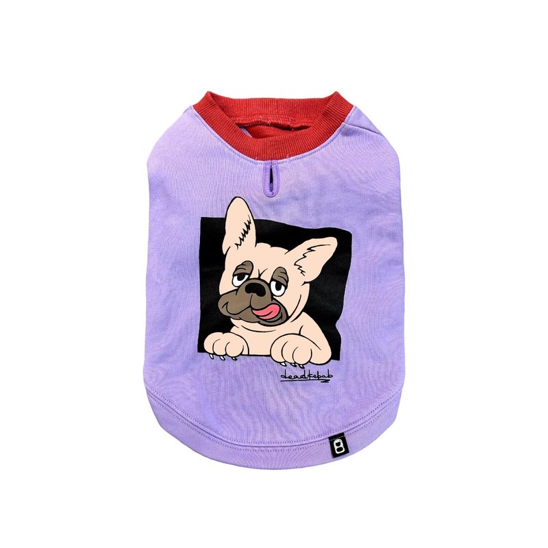 FRENCHIE DOG TANK -PPL×FAWN - Clothing & Accessories - Cotton & Hemp Purple