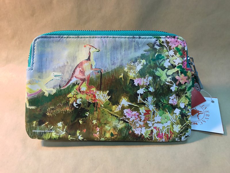 Dinosaurs say nature is so good-cowhide clutch (Minerva X Lin Huiheng) update - Clutch Bags - Genuine Leather Green