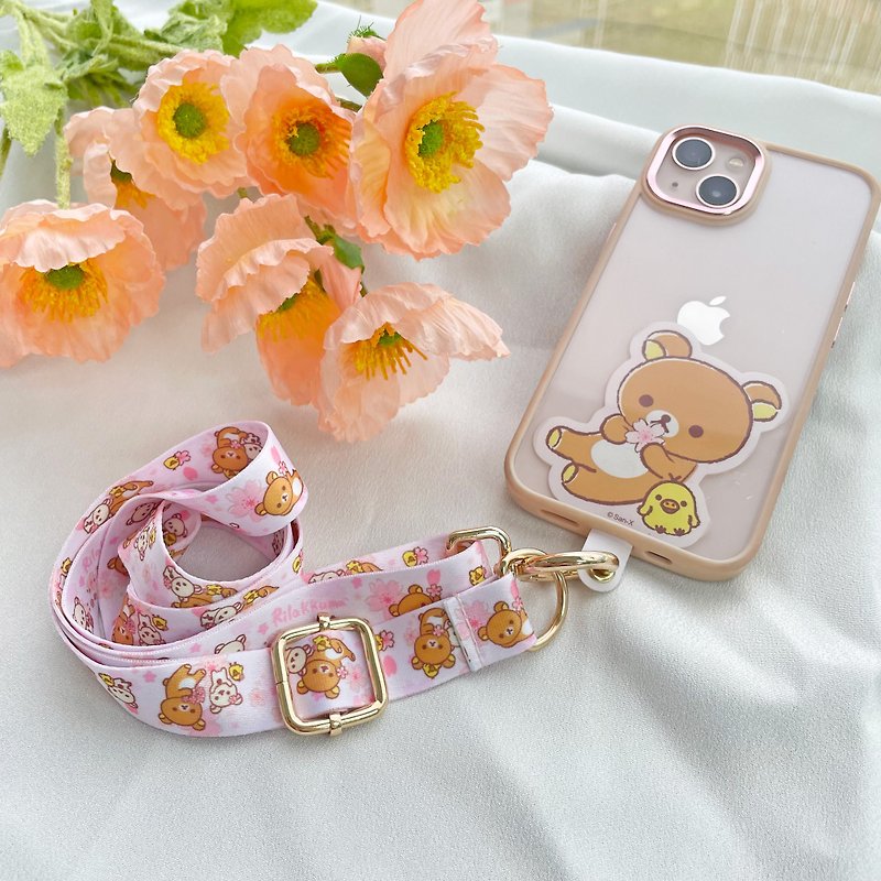 Traveling abroad, Lala Bear multifunctional mobile phone clip lanyard set mobile phone lanyard clip-Sakura Pink - อุปกรณ์เสริมอื่น ๆ - ไนลอน สึชมพู