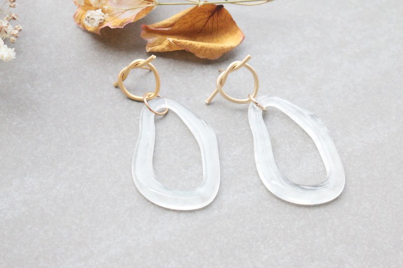 Acrylic earrings 1171 - lovely you - ต่างหู - อะคริลิค ขาว
