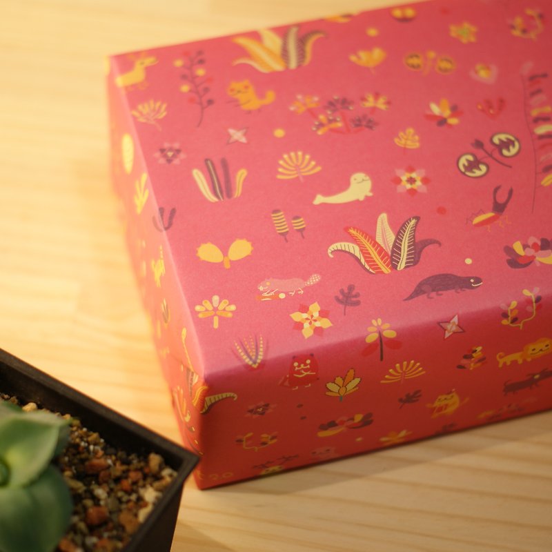 寂寞星球 包裝紙 - 粉紅 - 森林動物派對 - 雙面A2 - 10入 - 包裝材料 - 紙 粉紅色